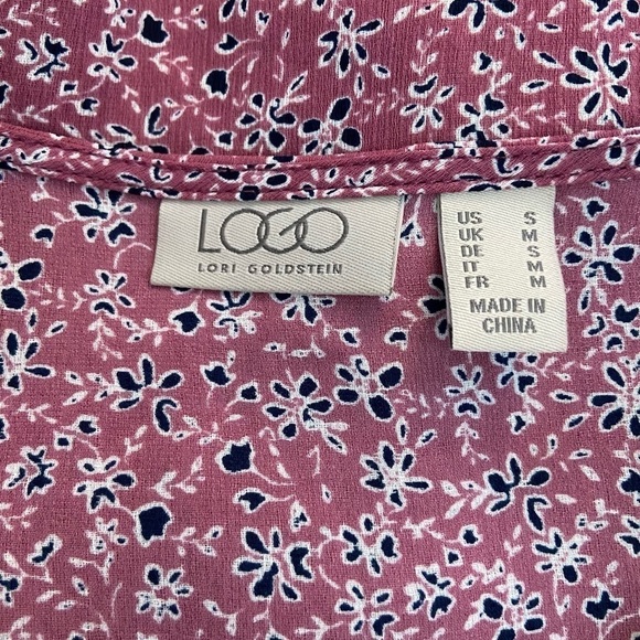 LOGO LORI GOLDSTEIN • Women’s Two Tone Button Front Blouse With Ruffles Size S - Picture 4 of 6